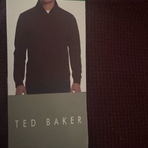 Ted Baker Men's Quarter Zip Sweatshirt burgundy size XL NWT 90% cotton